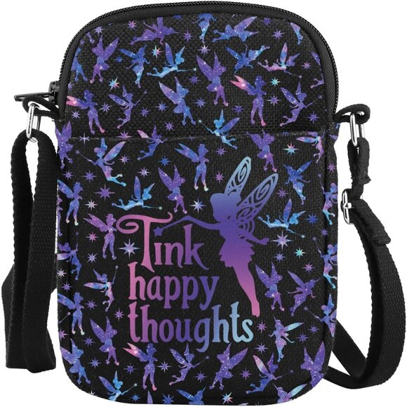 Accessories - Fairy Crossbody Bag Canvas with Zipper Pockets Adjustable Strap for Travel